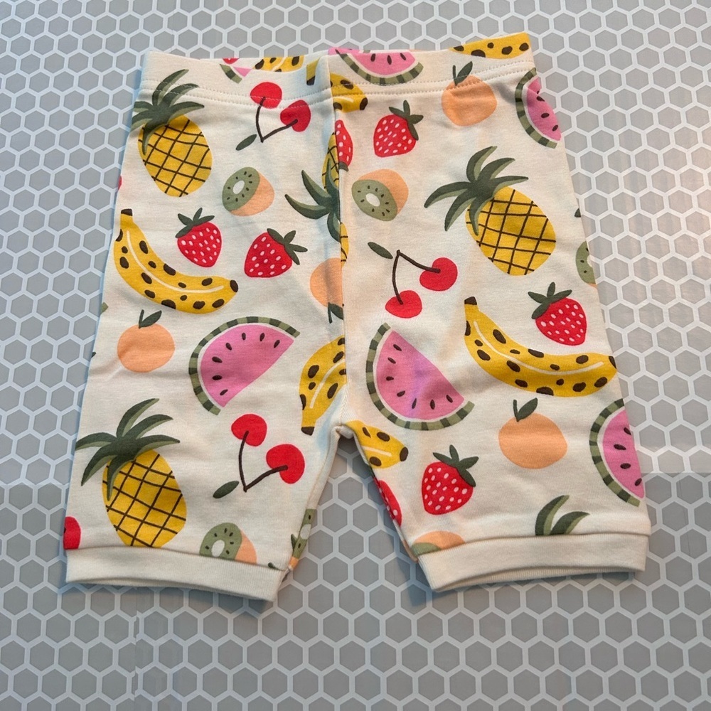 NWT Old Navy Cream Fruit-Print Pajama Set - Kids Short Sleeve & Shorts Size 5T - Picture 3 of 6